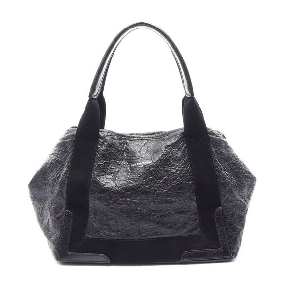 Balenciaga Navy Cabas S Leather Tote Bag - Picture 1 of 7